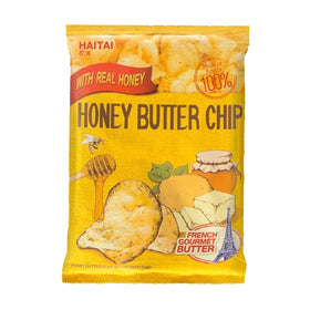 Haitai Honey Butter Chip Big Size snack served in hand for sharing