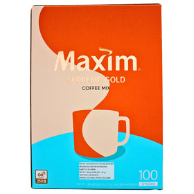 Haitai MAXIM Supreme Gold Coffee box front view for premium instant coffee.