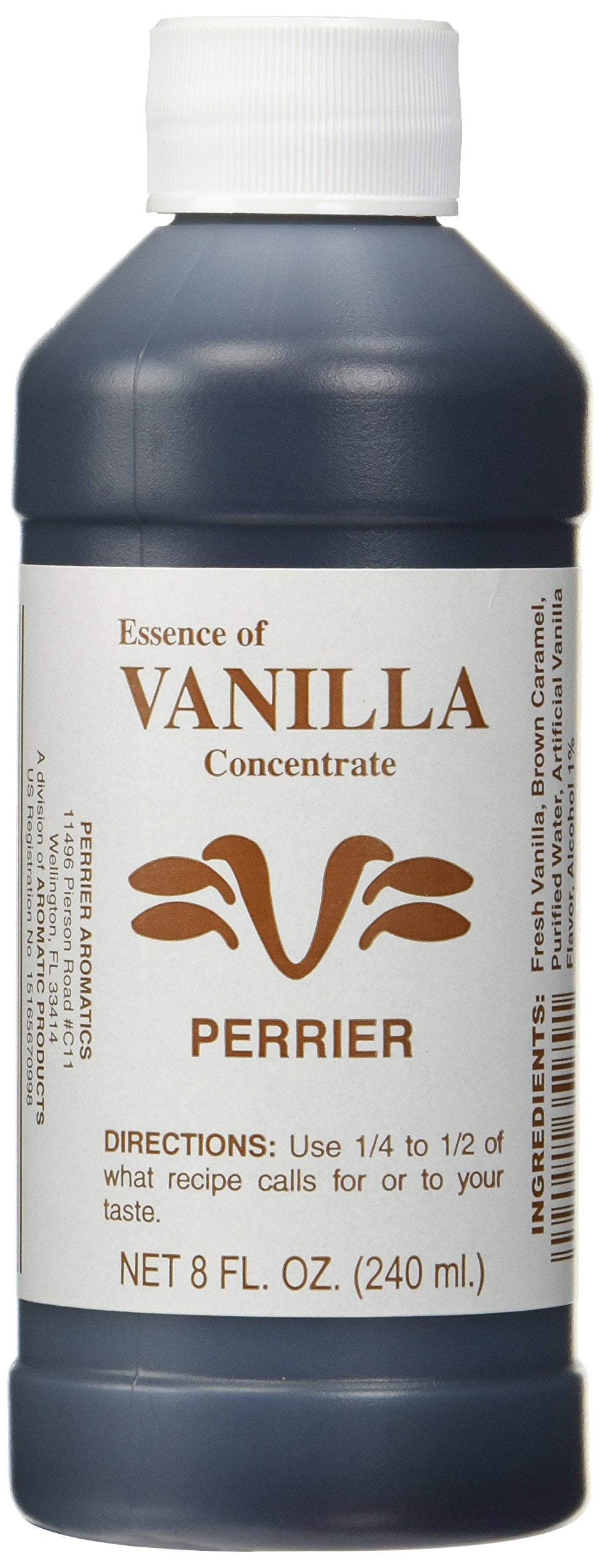 Haitian Premium Vanilla Extract bottle pour enhances desserts with a rich aroma.