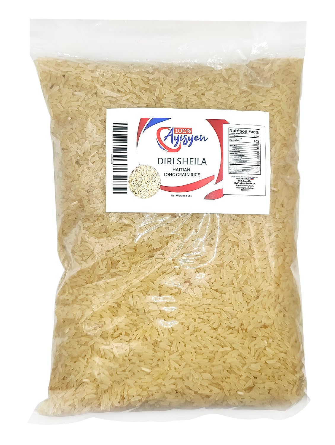 Rice Shella bag front from 100% Ayisyen, showcasing authentic Haitian rice quality.