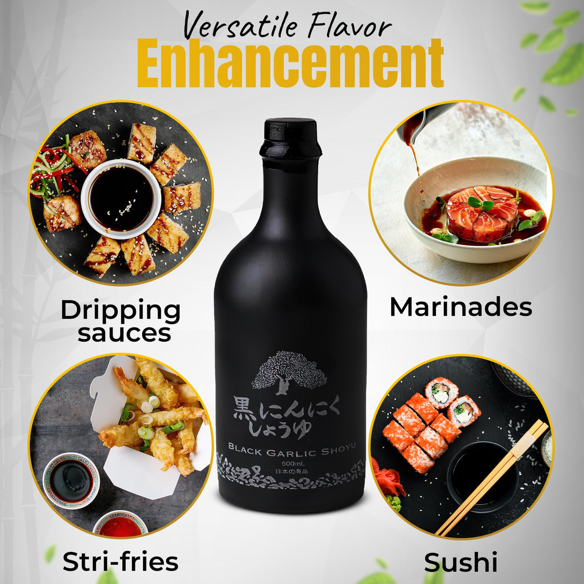 HAKU Black Garlic Shoyu dish-tasting highlights pairing with seared meats and vegetables