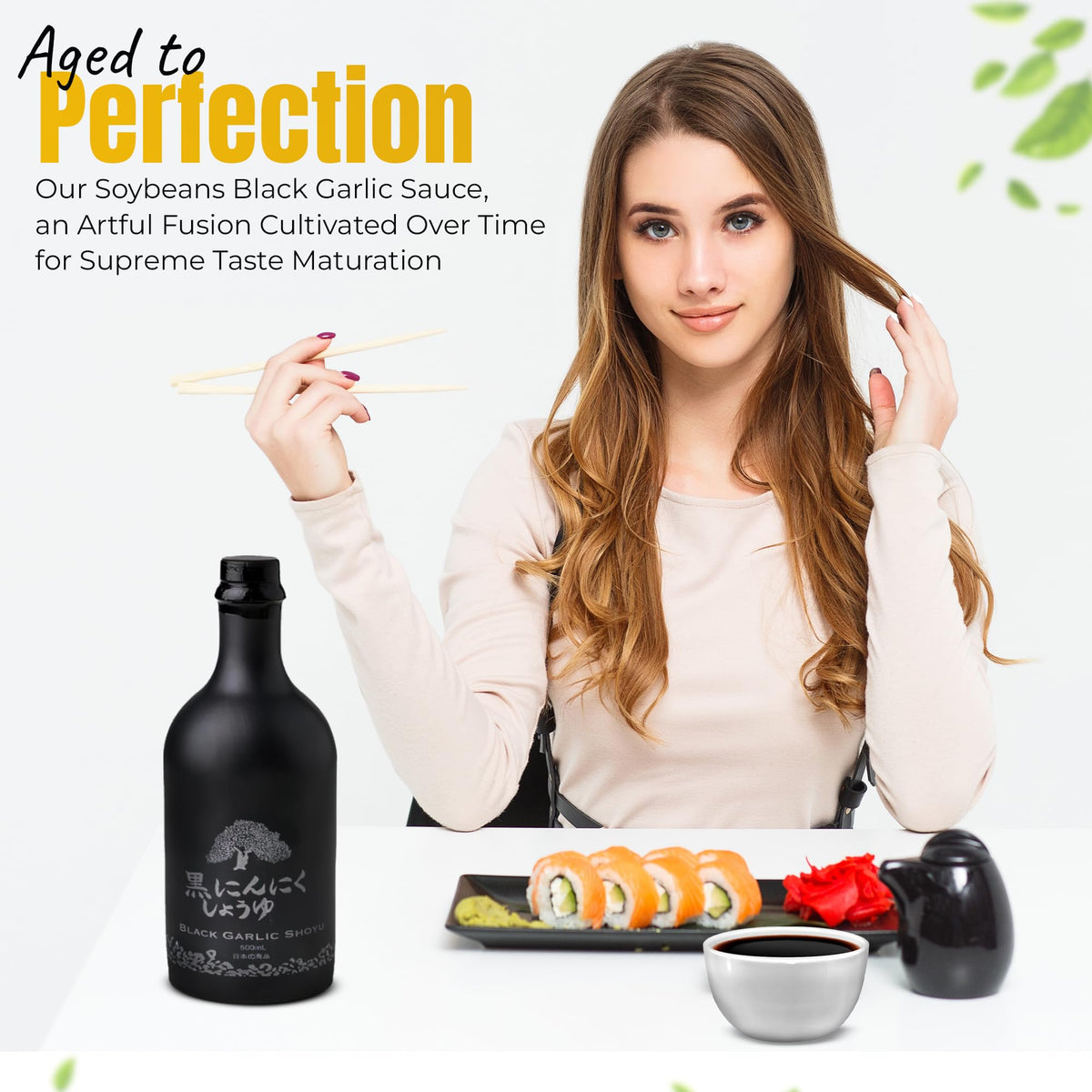 HAKU Black Garlic Shoyu pour stream shows smooth texture ideal for marinades and glazes