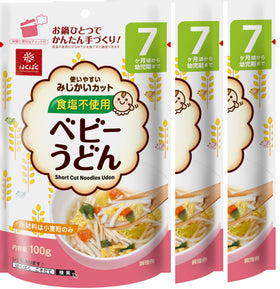 Hakubaku Baby Udon noodles, no salt, three-pack, ready for baby meals