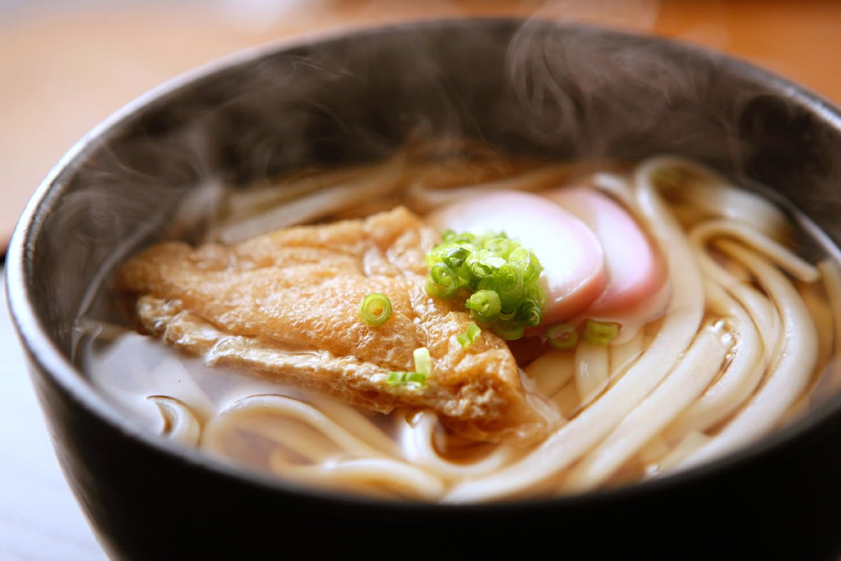 Hakubaku Gourmet Udon shelf storage keeps pantry organized.