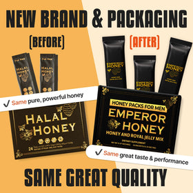 Halal Honey Extra Strength 24 sachets arranged for convenient daily use.