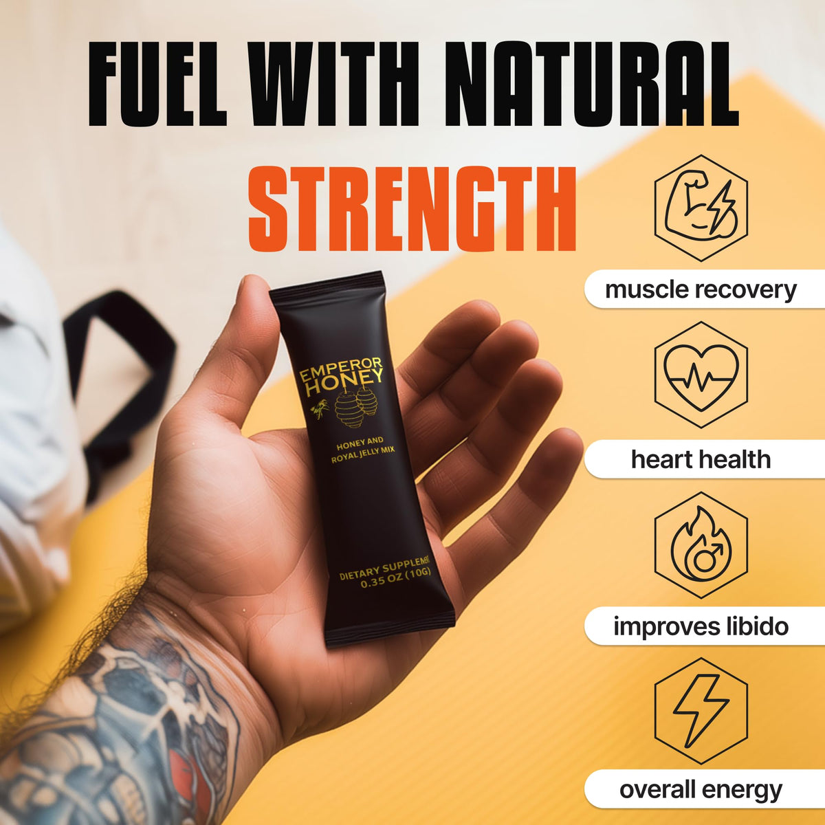 Halal Honey Extra Strength close-up of organic honey and royal jelly.