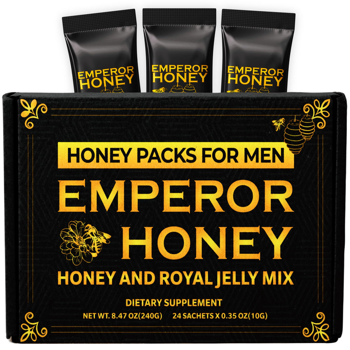 Halal Honey Extra Strength packaging shown for on-the-go energy.
