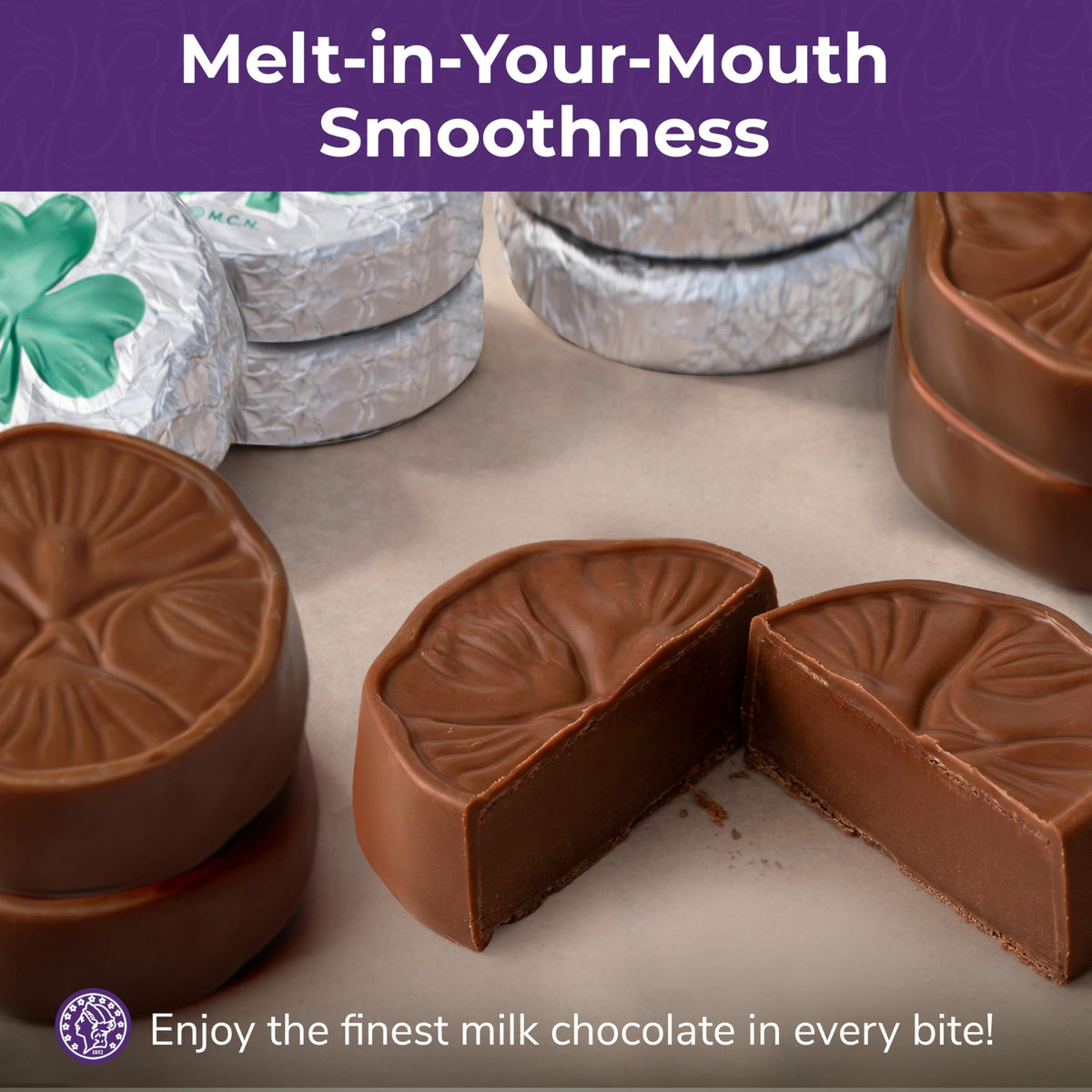 The Madelaine Chocolate Company half-pound shamrocks provide ample party-ready supply.