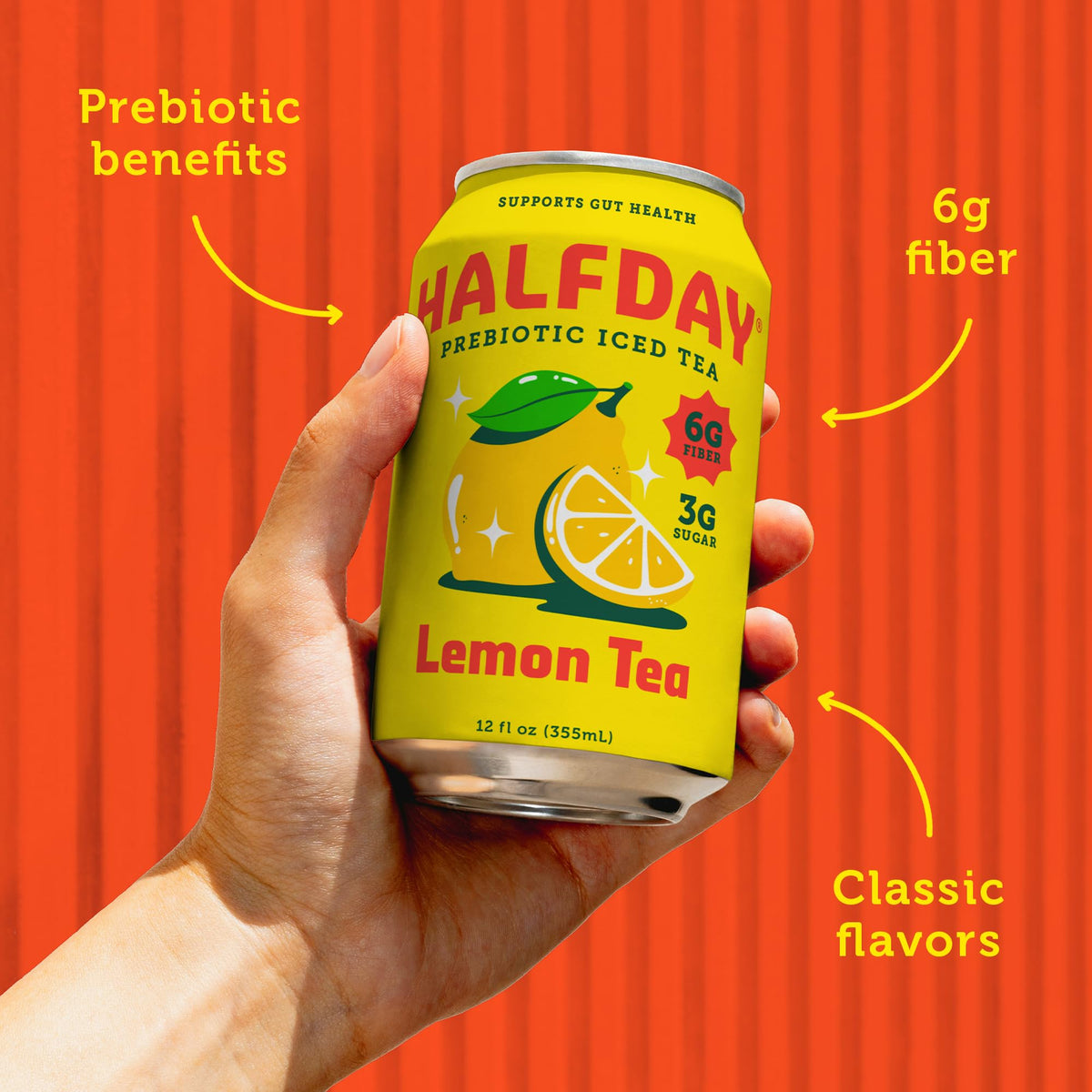 HALFDAY gluten free and keto friendly iced tea - suitable for dietary needs.