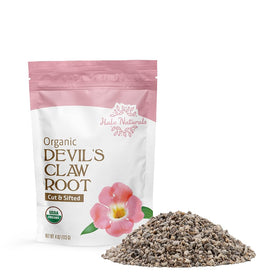Halo Naturals devil's claw root in resealable pouch preserves freshness.