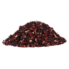 Halo Naturals hibiscus flowers ready for hot tea or refreshing drinks.