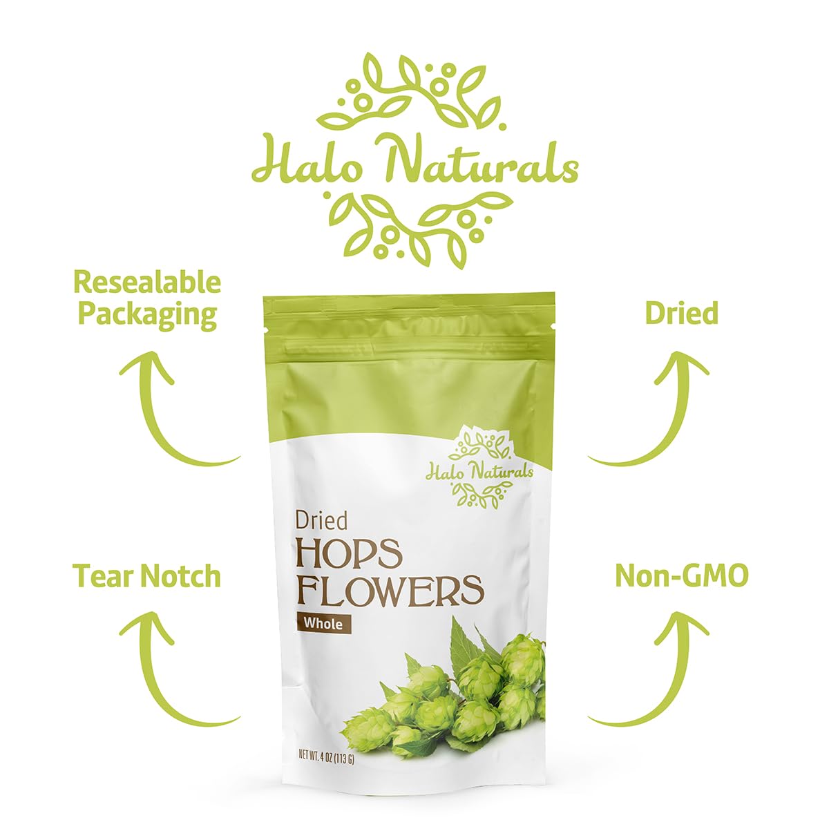 Halo Naturals Hops Flowers Whole aroma hints for blends and infusions