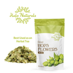 Halo Naturals Hops Flowers Whole contents visible in pack for brewing