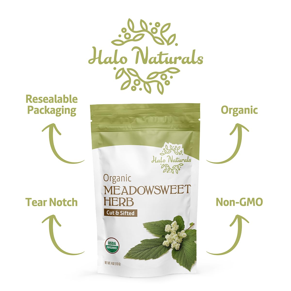 Halo Naturals Meadowsweet origin map hints at European harvest regions for flavorful infusions