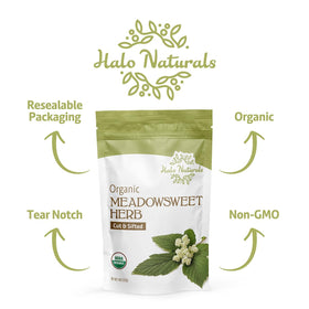 Halo Naturals Meadowsweet origin map hints at European harvest regions for flavorful infusions
