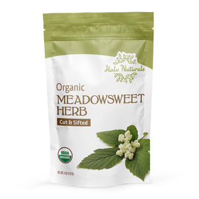 Halo Naturals Meadowsweet tea in cup highlights soothing aroma and flavor