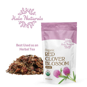 Halo Naturals red clover blossom as cooking ingredient for vibrant plant-based dishes.
