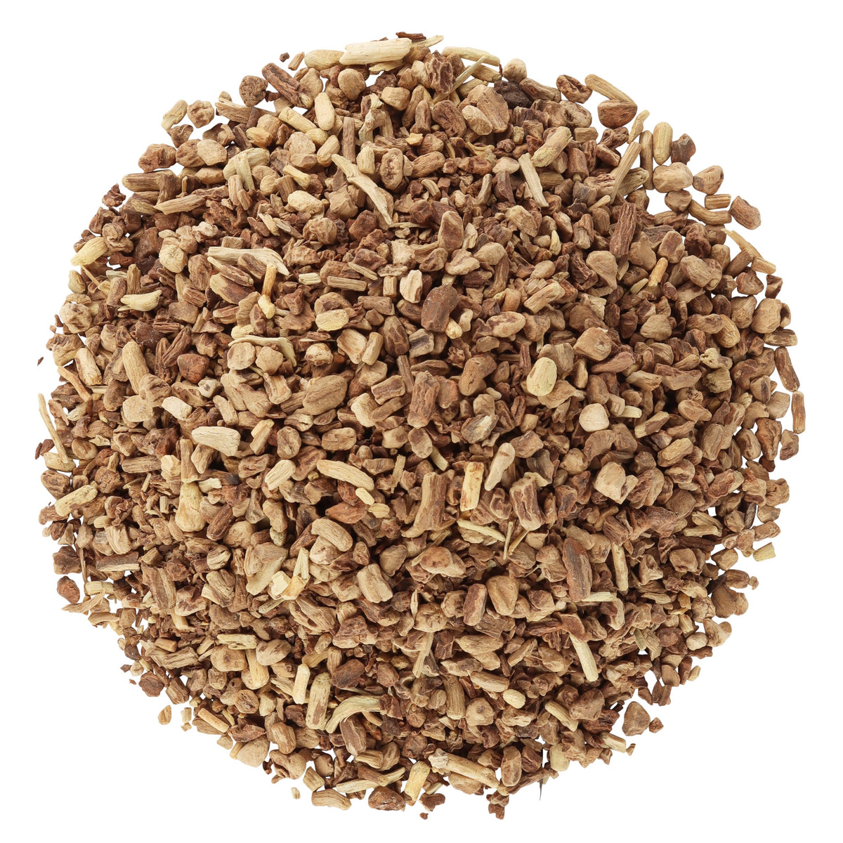 Halo Naturals Sarsaparilla root cut & sifted closeup reveals earthy, woody chunks ideal for decoctions.