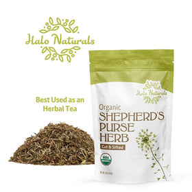 Halo Naturals Shepherd's Purse product is packaged in the USA for quality control