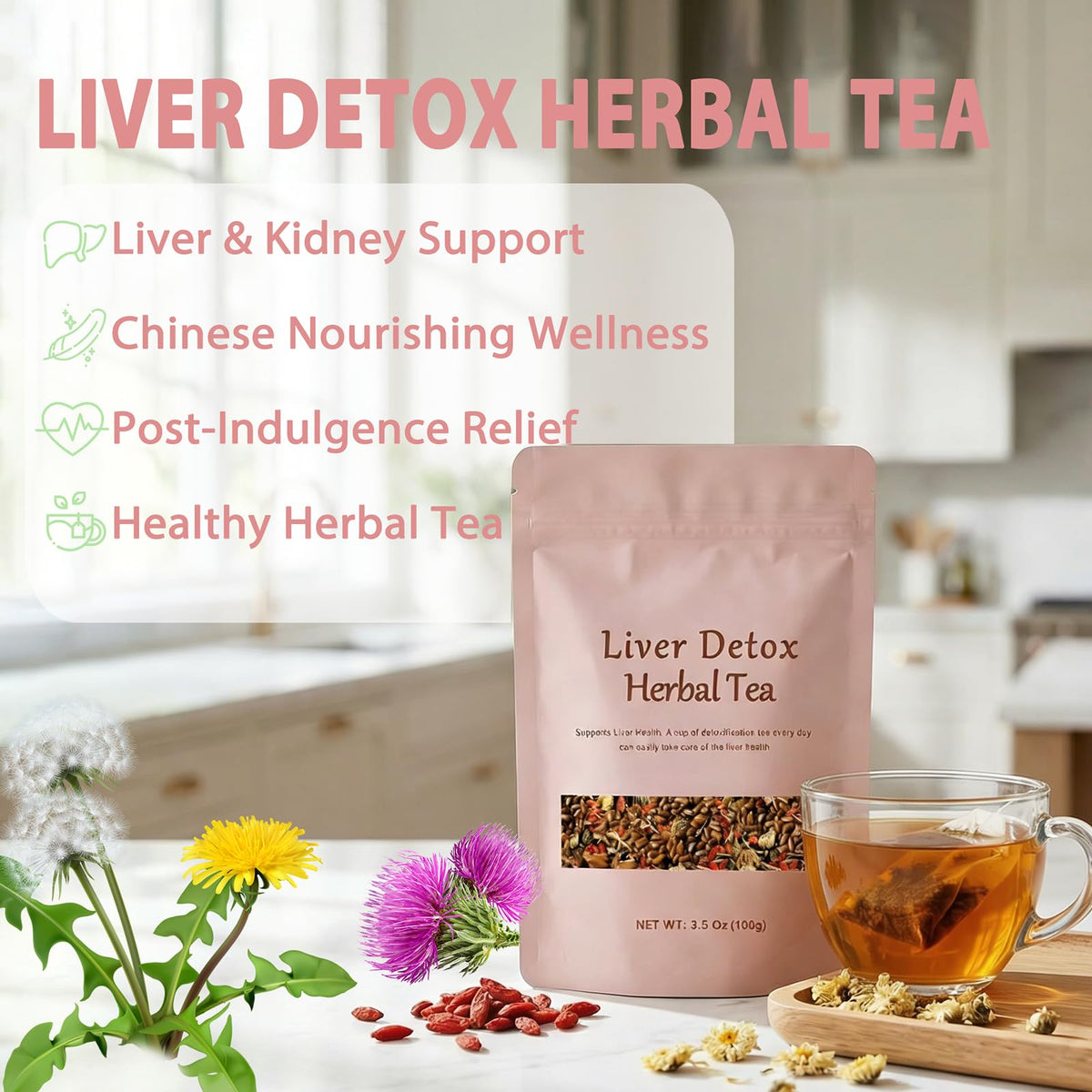 Halpilt Liver Detox Tea packaged sachets ready for quick brewing