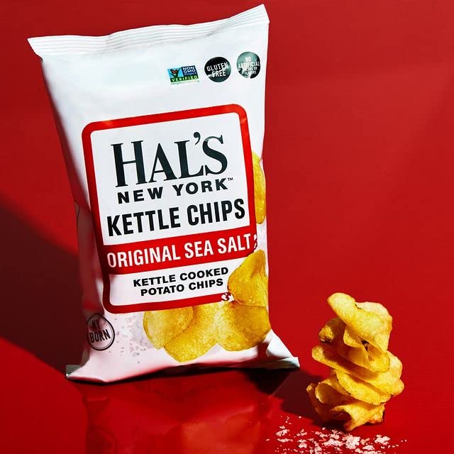 Hal's New York gluten-free kettle chips, a worry-free snack option.