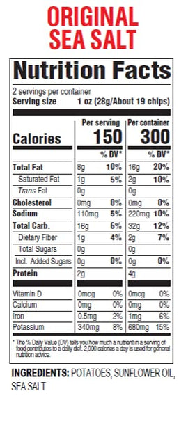 Hal's New York non-GMO sea salt kettle chip, crisp bite for lunch or hike.