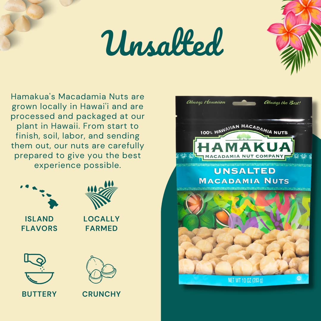 Close-up of Hamakua Macadamia Nuts half and whole roasted for texture