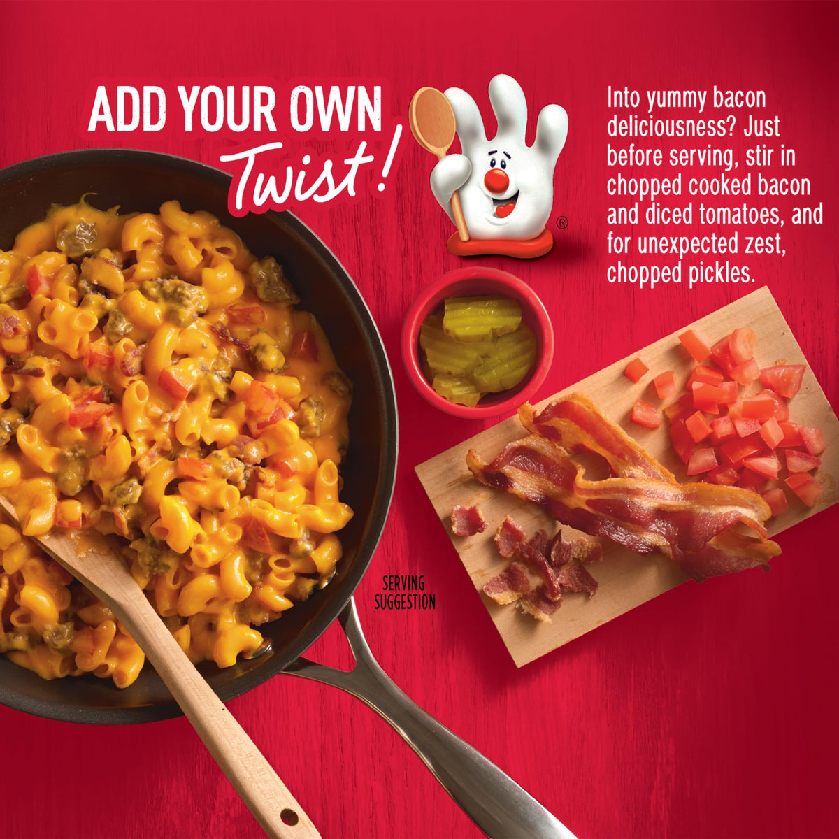 Hamburger Helper real-cheese version features 100-percent real cheese in every bite.