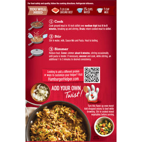 Hamburger Helper Beef Pasta stovetop stir to release aroma