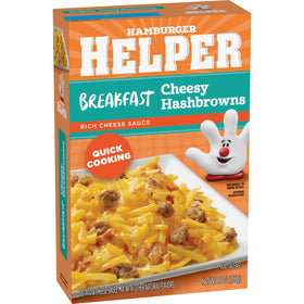 Hamburger Helper boxed meal on pantry shelf for easy mornings