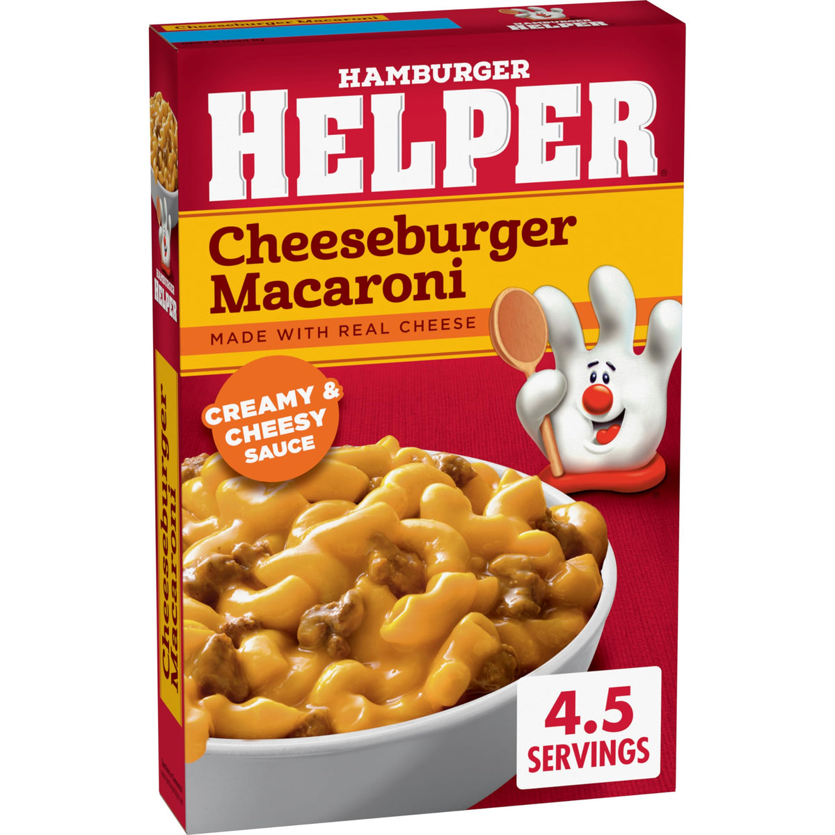 Hamburger Helper Cheeseburger Macaroni real cheese sauce creates a comforting family dish.