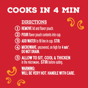 Hamburger Helper Chili Macaroni cup noodles steaming, ready in minutes.