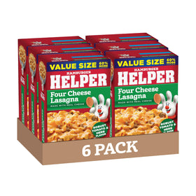 Hamburger Helper Four Cheese Lasagna box, quick family dinner option