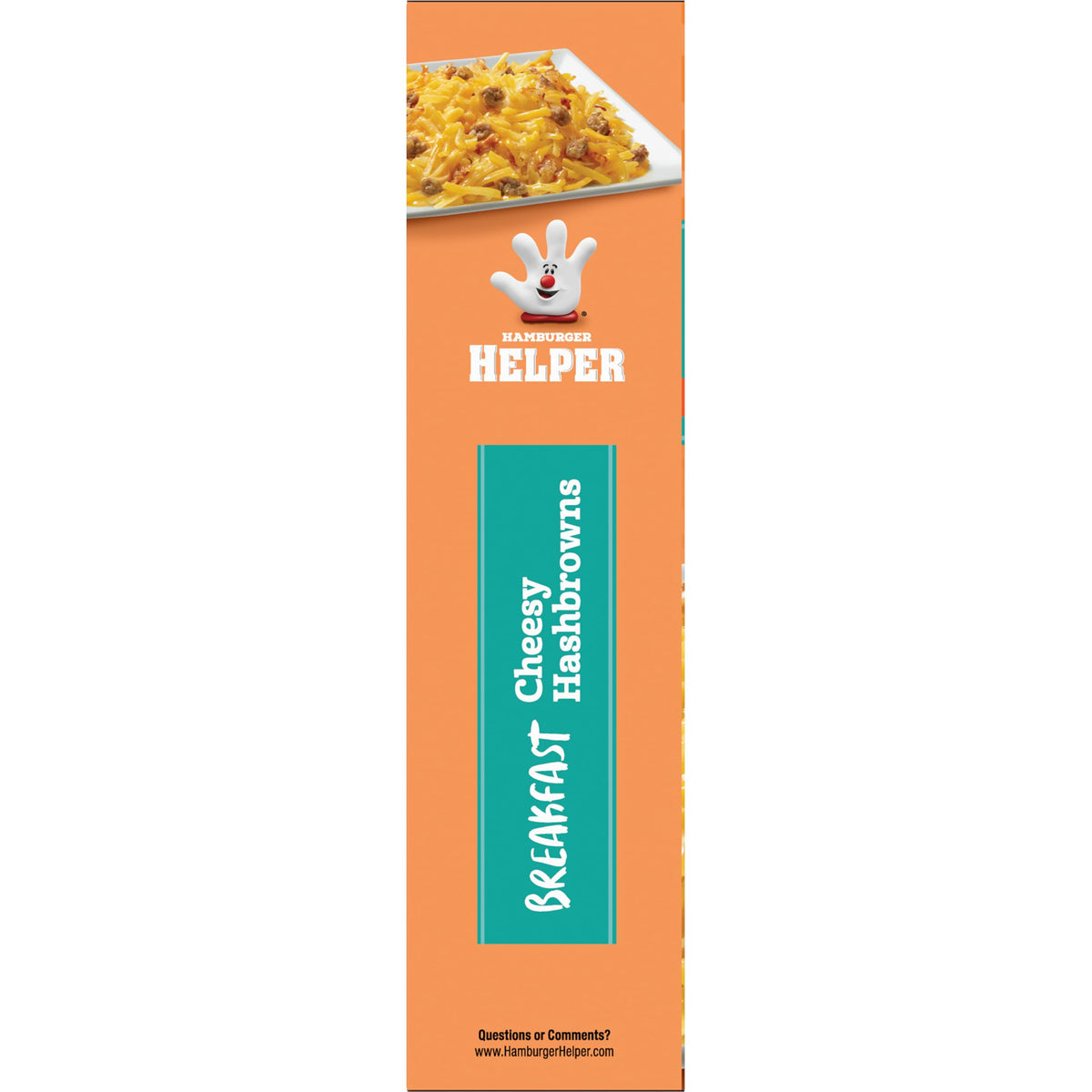 Hamburger Helper hashbrowns stirred with sauce for rich flavor