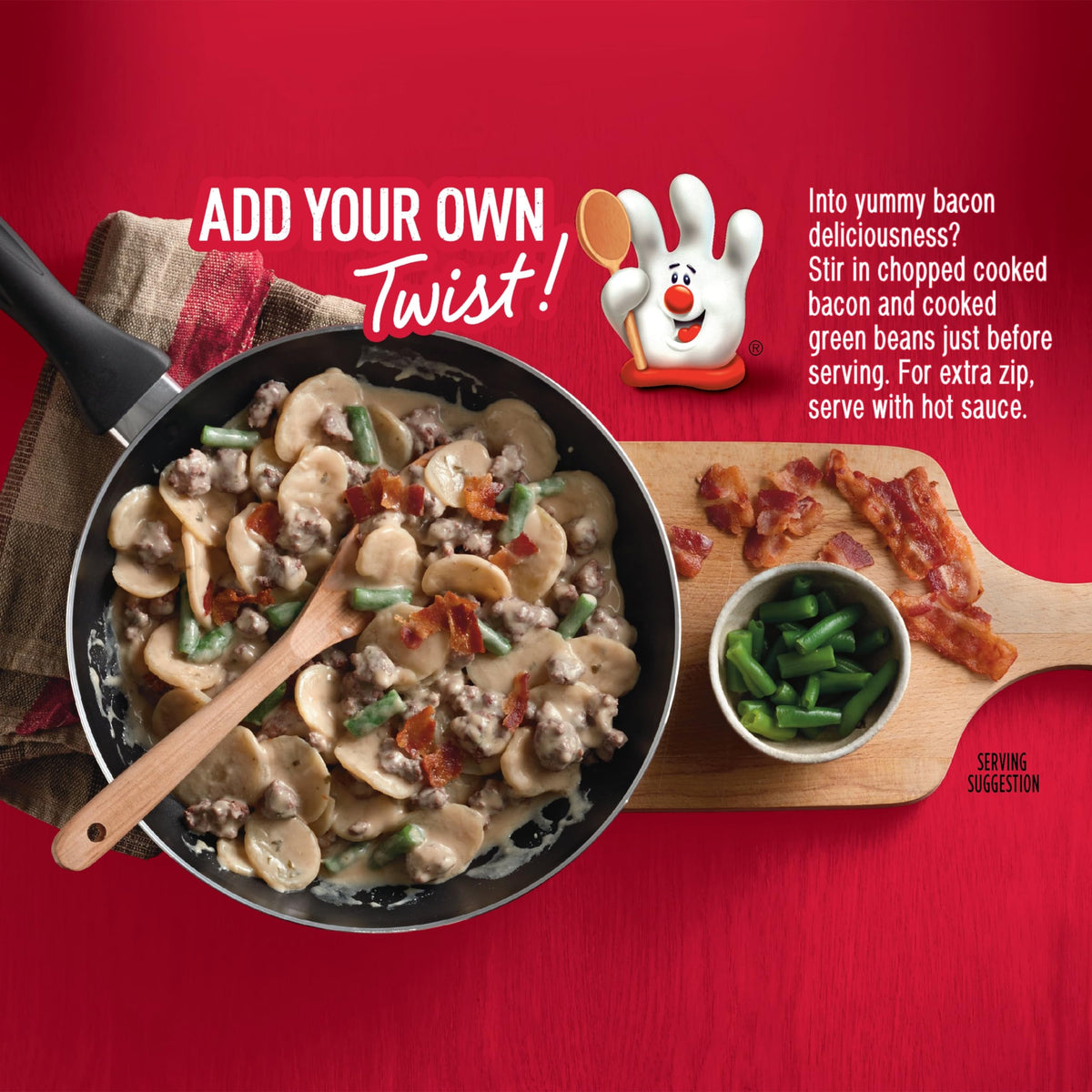 Hamburger Helper no artificial flavors or colors claim on label.