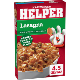 Hamburger Helper Pasta Lasagna browning beef forms the flavorful base.