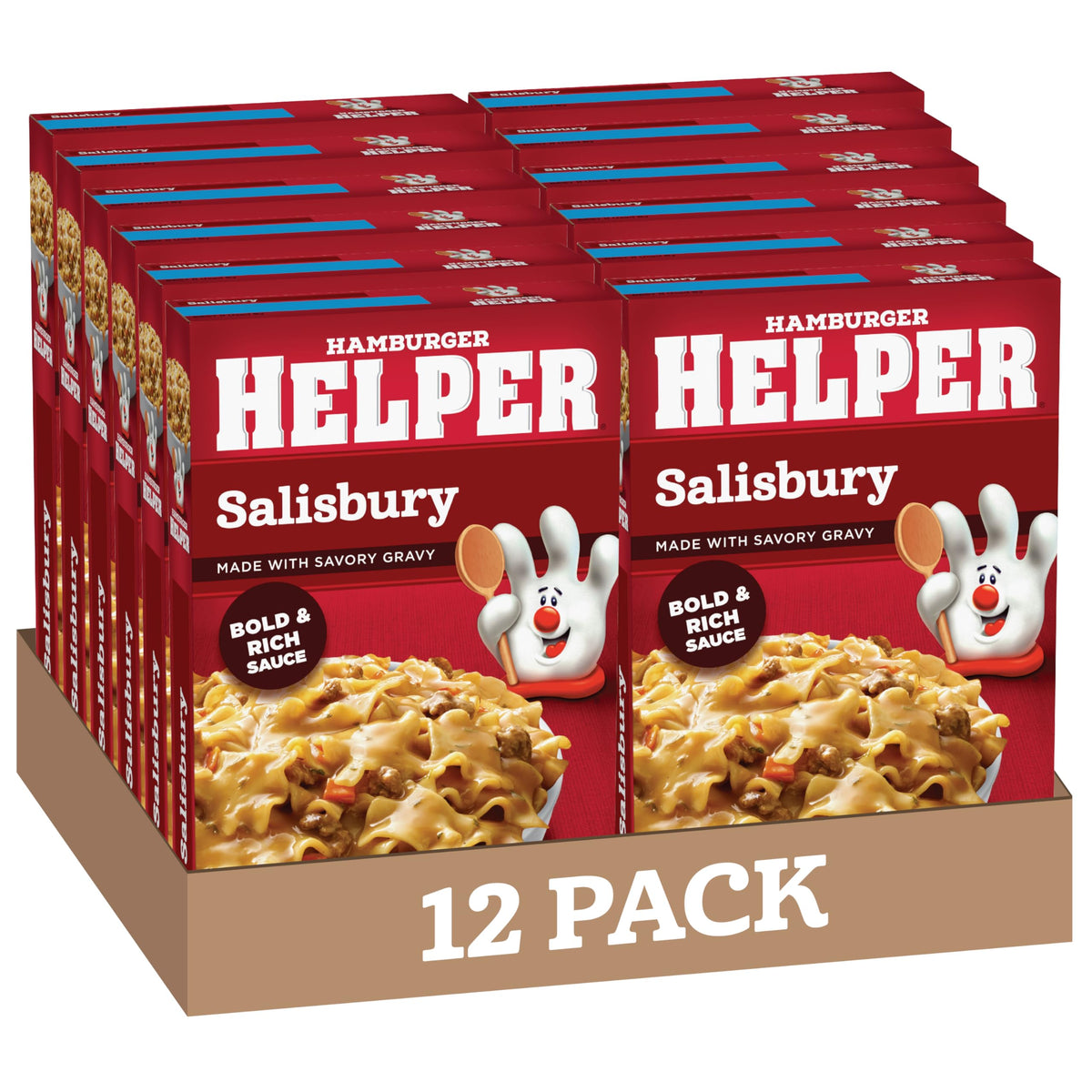 Hamburger Helper Salisbury pack front shows a quick weeknight dinner option.