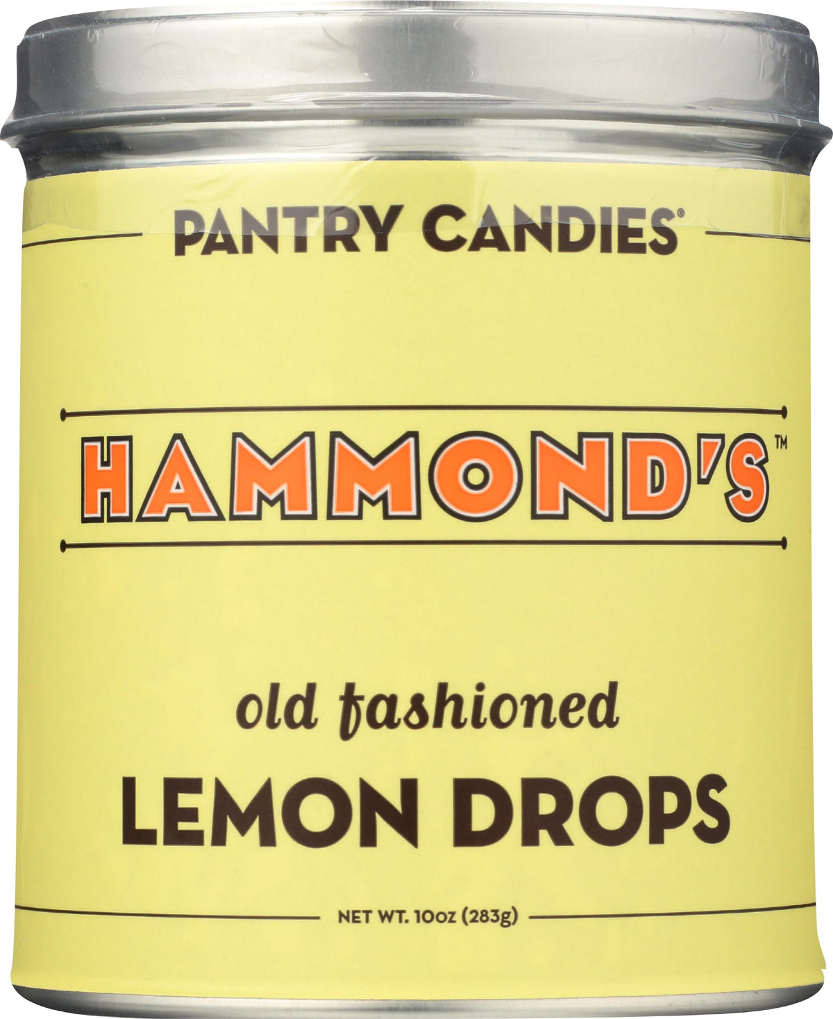 Hammond's Candies Lemon Drops bag front shows bright citrus flavor, ideal for sharing
