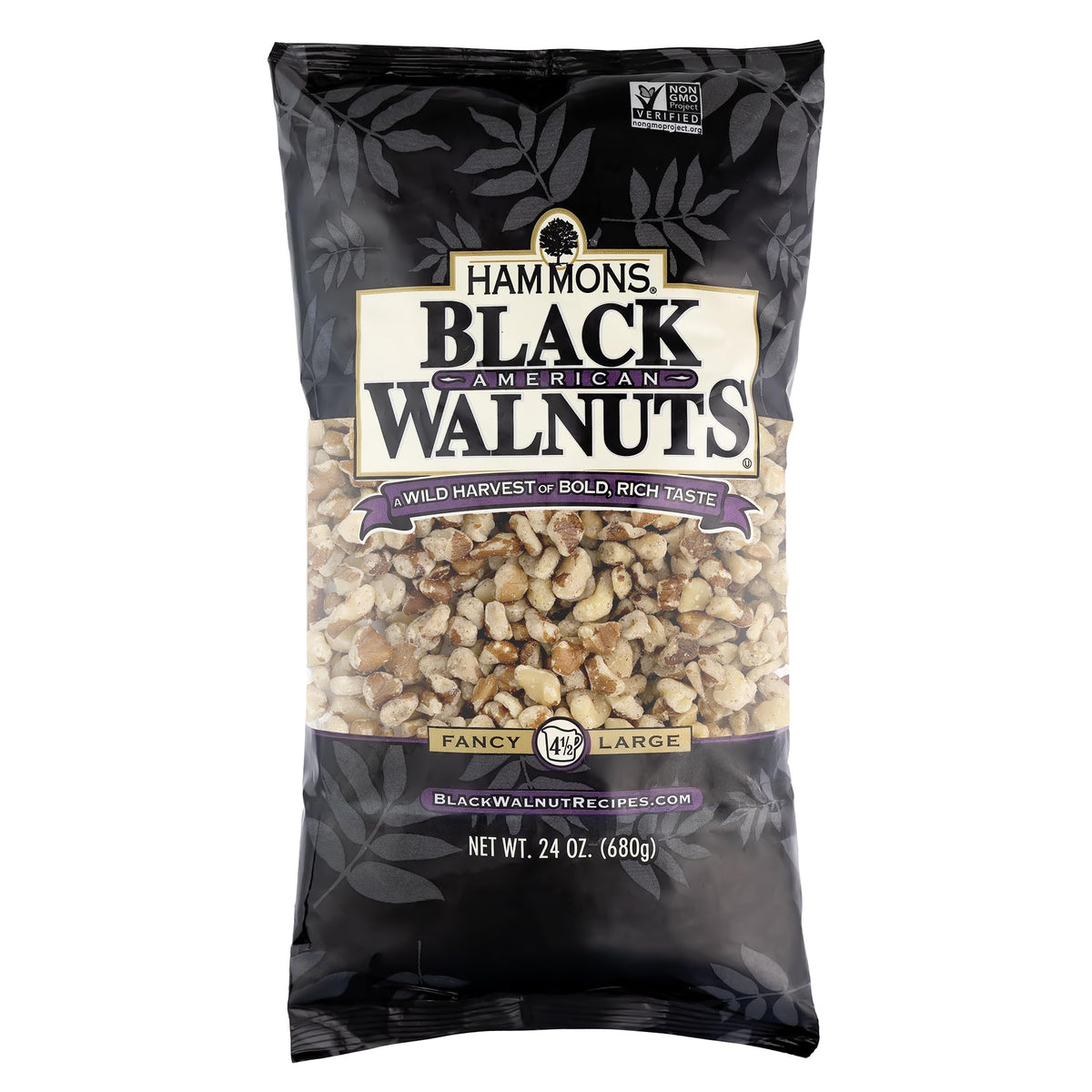 Hammons Fancy Large Black Walnuts in a jar showing bold, earthy flavor ready to snack
