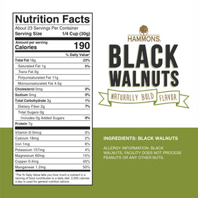 Hammons Fancy Large Black Walnuts kitchen use for salads and more