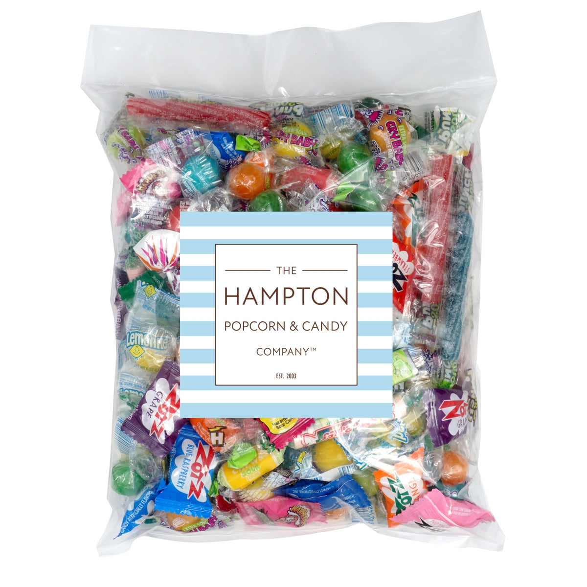 Hampton bulk sour candies in a 2 lb bag ideal for celebrations and stocking stuffers.