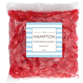 The Hampton Candy Company Arcor Cinnamon Discs bulk bag, classic red candy for gatherings.