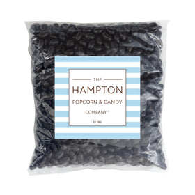 The Hampton Candy Company black jelly beans close-up highlighting bold licorice flavor.