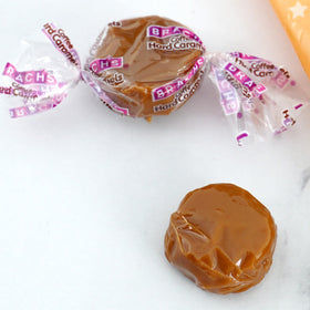 Hampton Coffee Hard Caramels packaged for convenient sharing and portability.