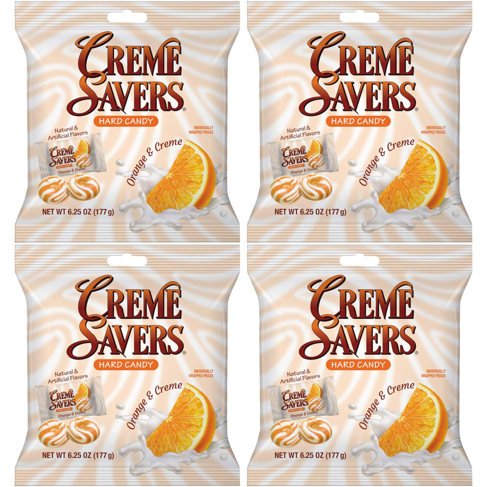 The Hampton Candy Company Cream Savers Orange and Cream 6.25 oz pack, office snack ready.
