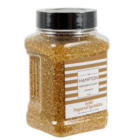 The Hampton Candy Company gold sanding sugar jar adds festive sparkle to cookies.