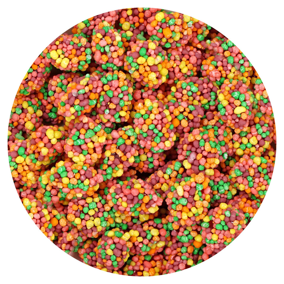 The Hampton Candy Company gummy clusters rainbow bulk bag showing colorful texture for sharing