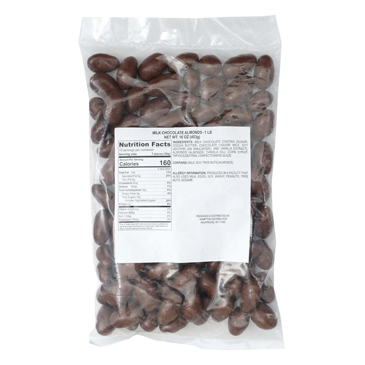 Hampton Candy Milk Chocolate Covered Almonds arranged for serving ideas and parties.