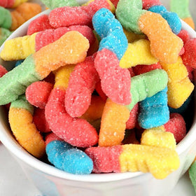 Gift-ready Neon Sour Gummy Worms from The Hampton Candy Company for celebrations.