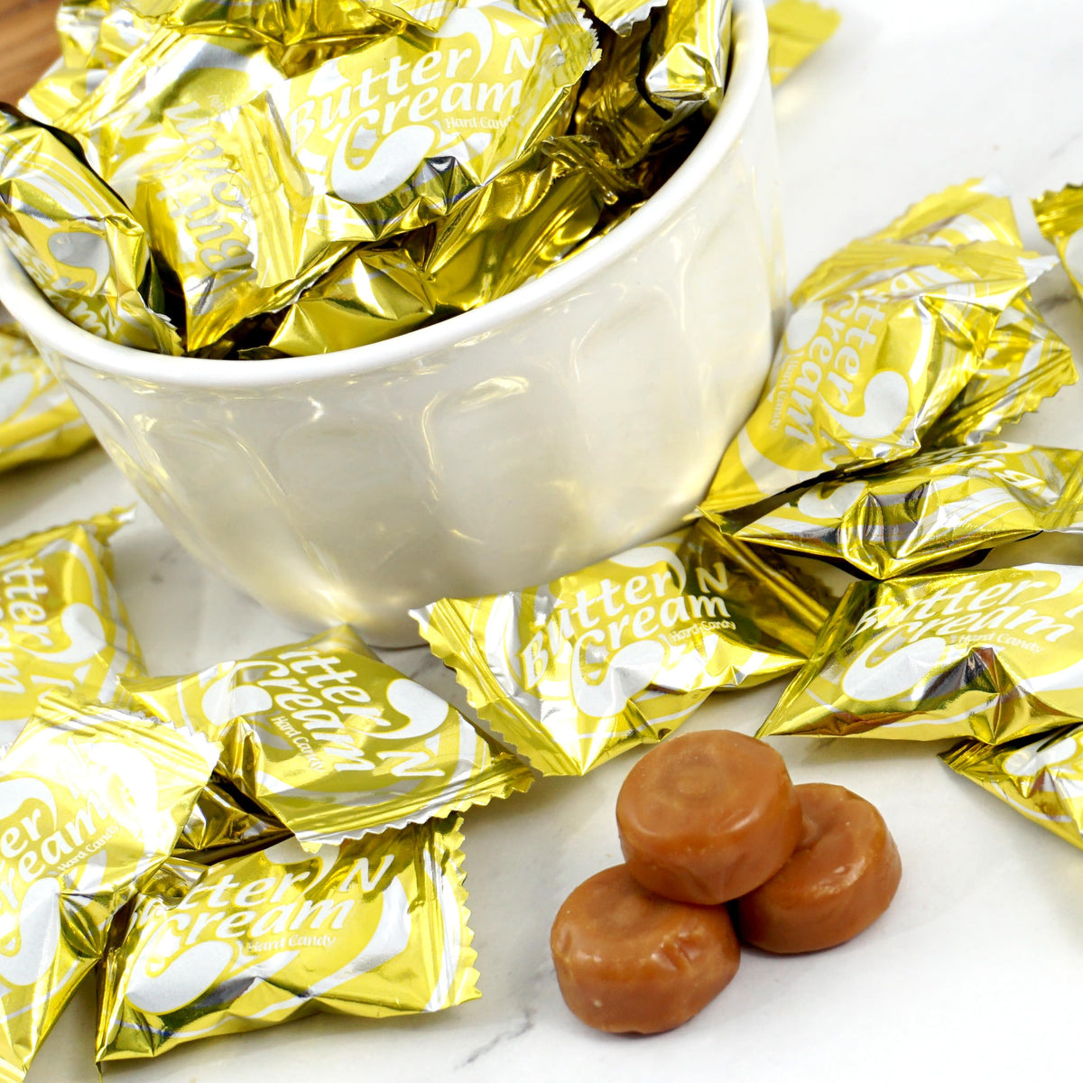 The Hampton Candy old-fashioned hard candies in wrappers, a nostalgic treat for any occasion.